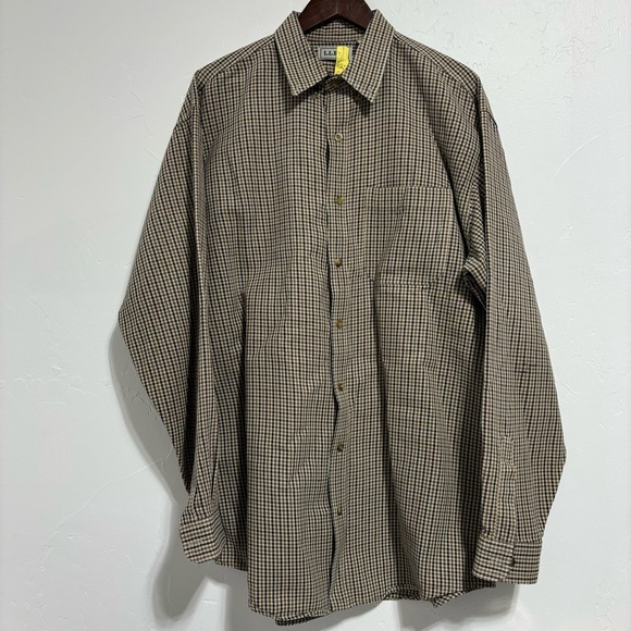 L.L. Bean Plaid Men's Button Down Front Long Sleeve Medium Weight Large Tall - Picture 1 of 6